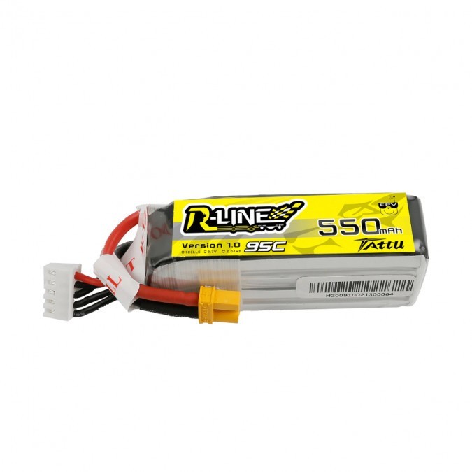 Gens Ace TATTU 550mAh 14.8V 95C Tattu R-Line TA-RL-95C-550-4S1P