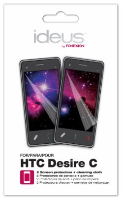 HTC Ideus Ideus ppdesc folia ochronna na wyświetlacz i ściereczka do czyszczenia Desire (2 sztuki), przezroczysta PPDESC