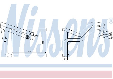 NISSENS Wymiennik ciepła, ogrzewanie wnętrza 77633