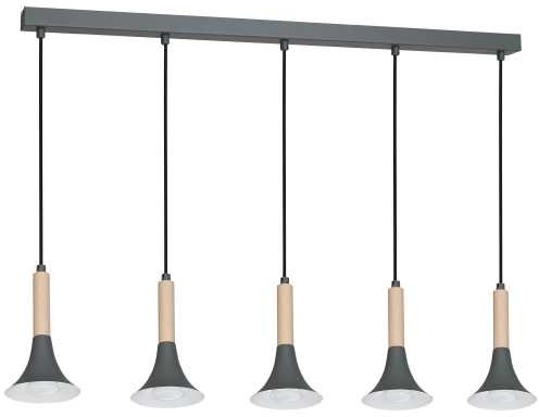 Luminex Lampa wisząca Gail 8097 lampa sufitowa 5x8W GU10 szara