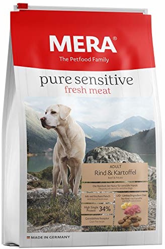 Mera Dog karma dla psów czysta Sensitive Fresh Meat Rind & Kartoffel High Protein, 12.5 kg 057450