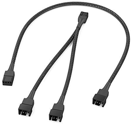 KabelDirekt Przewód PWM wentylator bezpośrednio na 2 X PWM Fan Y Cable 15 cm + PWM wentylator kabel przedłużający 30 cm 836