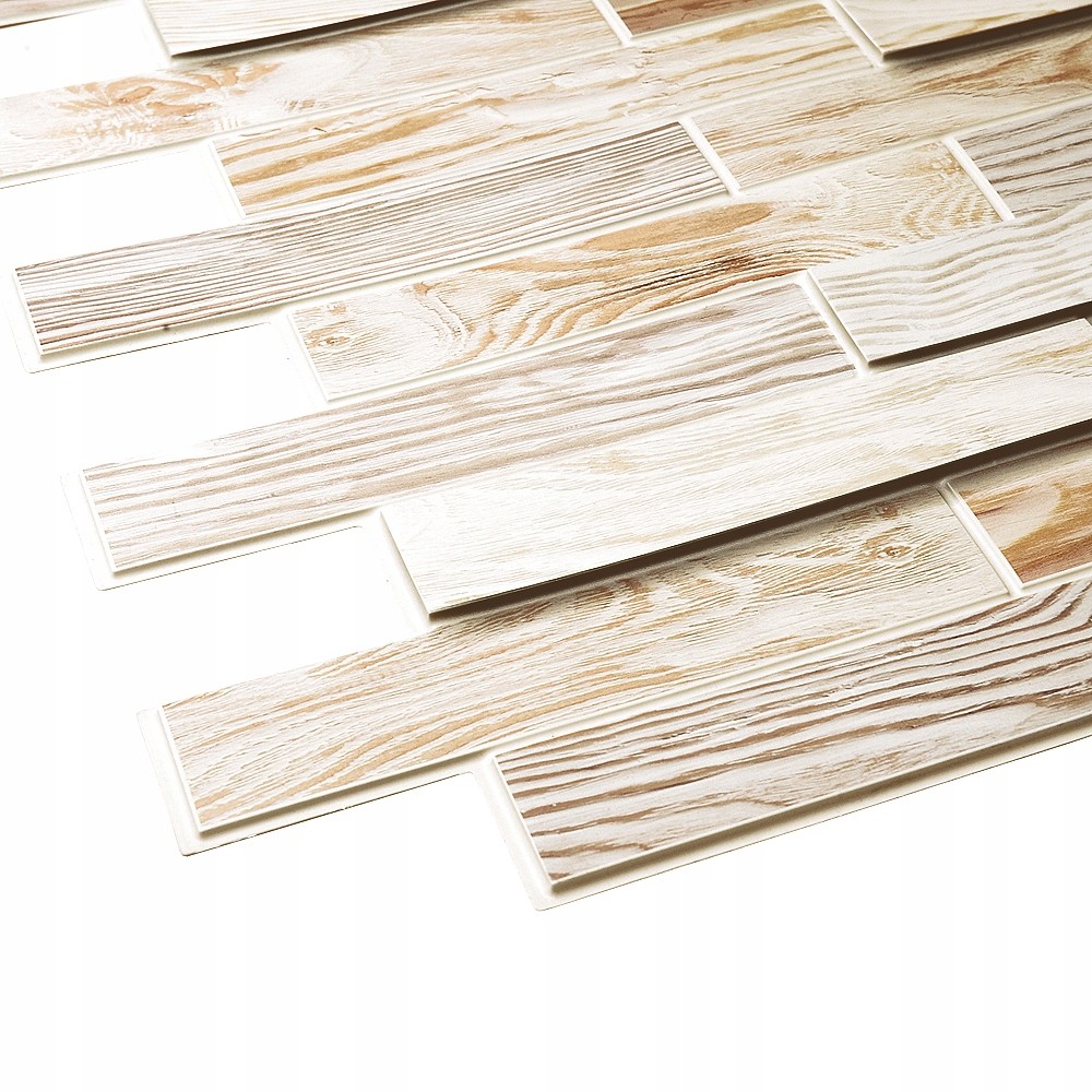 Ścienne Panele Jasne Drewno 3D Pcv Bleached Oak