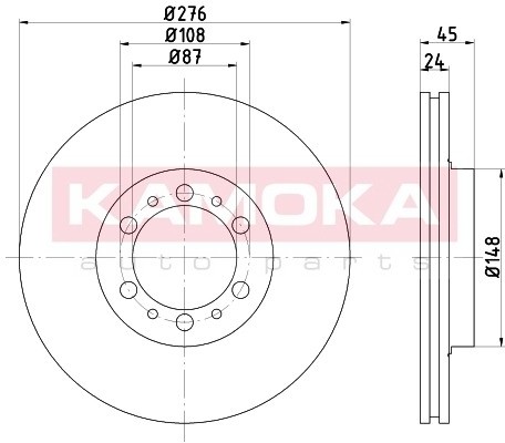 KAMOKA Tarcza hamulcowa 1031141