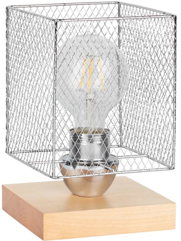 Spotlight Stojąca LAMPKA biurkowa NORMAN WOOD 9175960 stołowa LAMPA druciana klatka industrialna metalowa brzoza chrom 9175960