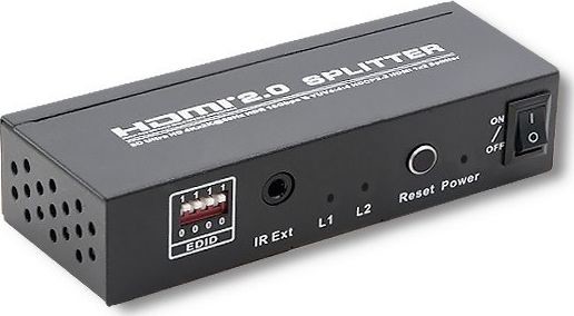 Qoltec Rozdzielacz aktywny Splitter HDMI v 2.0 | 1x2 | EDID+IR 52356