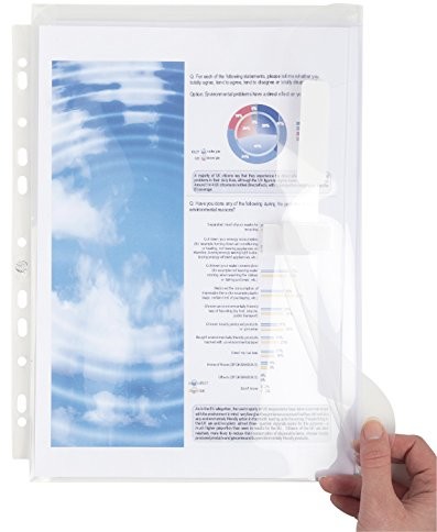 Exacompta Exacompta 5505E opakowanie (z 10 koszulkami ochronnymi, z zakładkami zamykającymi i grzbietem fałd, zapięcie na rzepy, DIN A4, 21 x 29,7 cm), 10 sztuk 5505E