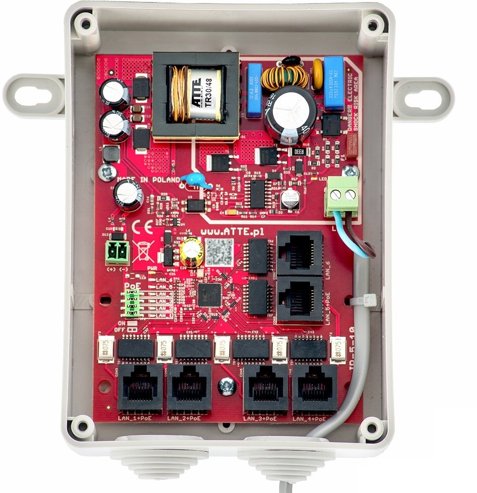 Zdjęcia - Switch ATTE Power Zestaw do 5 kamer IP, mocna obudowa, PoE, ATTE IPB-5-10-S4 