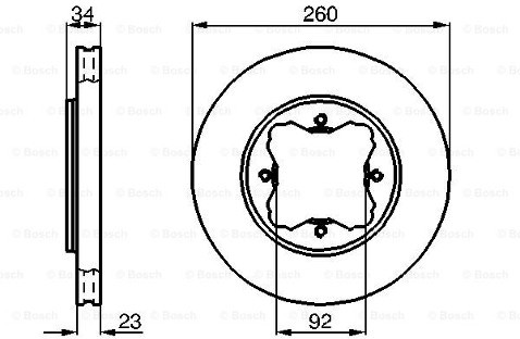 BOSCH Tarcza hamulcowa przednia, 0 986 478 568  0986478568