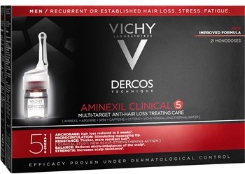 Vichy Dercos Aminexil Clinical 5 leczenie przeciw wypadaniu włosów dla mężczyzn 21 x 6 ml