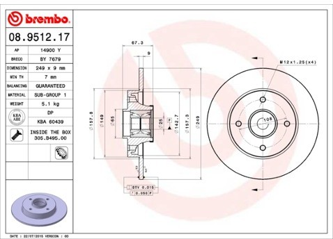 BREMBO 08.9512.17
