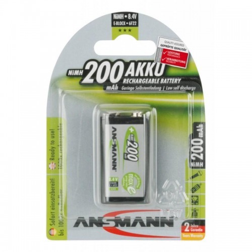 Ansmann Akumulator NiMH Rechargeable battery 9V block 6F22 200 mAh max 1 pcs 5035342