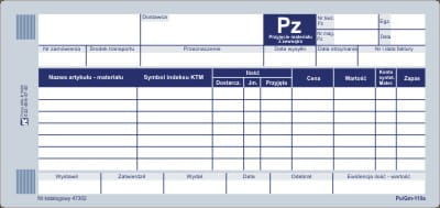 Firma krajewski Przyjęcie materiału z zewnątrz Pz [Pu/Gm-110] Pu/Gm-110