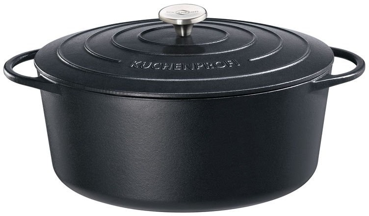 Kuchenprofi Küchenprofi PROVENCE Garnek Owalny Żeliwny z Pokrywką 12,5 l Czarny 0402001040