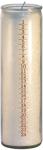Palm Light 4041678004989 świeca wosk palmowy Advent 1  24, wysokość ok. 20 cm, biały 4041678004989