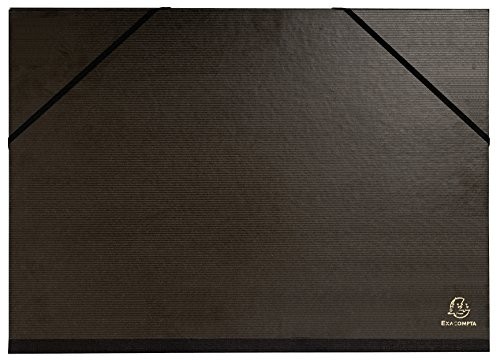 Exacompta Kraft 548000E teczka z gumką, format A3, wymiary 32 × 45 cm, kolor czarny 548000E