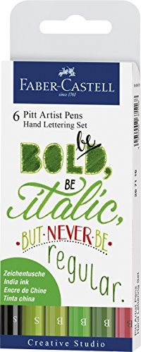 Faber-Castell Wieczne pióro  Pitt Artist Pen  Zestaw Hand Lettering, 1 opakowanie, zielony 267116