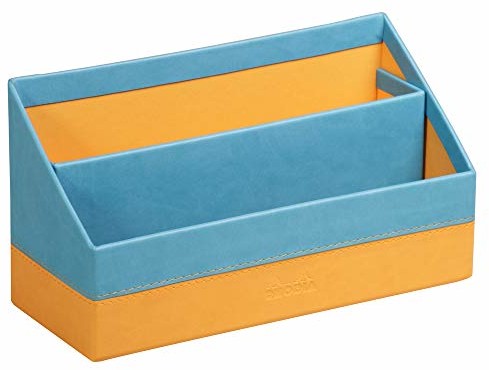 Rhodia 318847C półka na listy (10 x 25 x 31 cm, sztuczna skóra, elegancka i praktyczna, idealna do organizacji), 1 sztuka, turkusowa 318847C