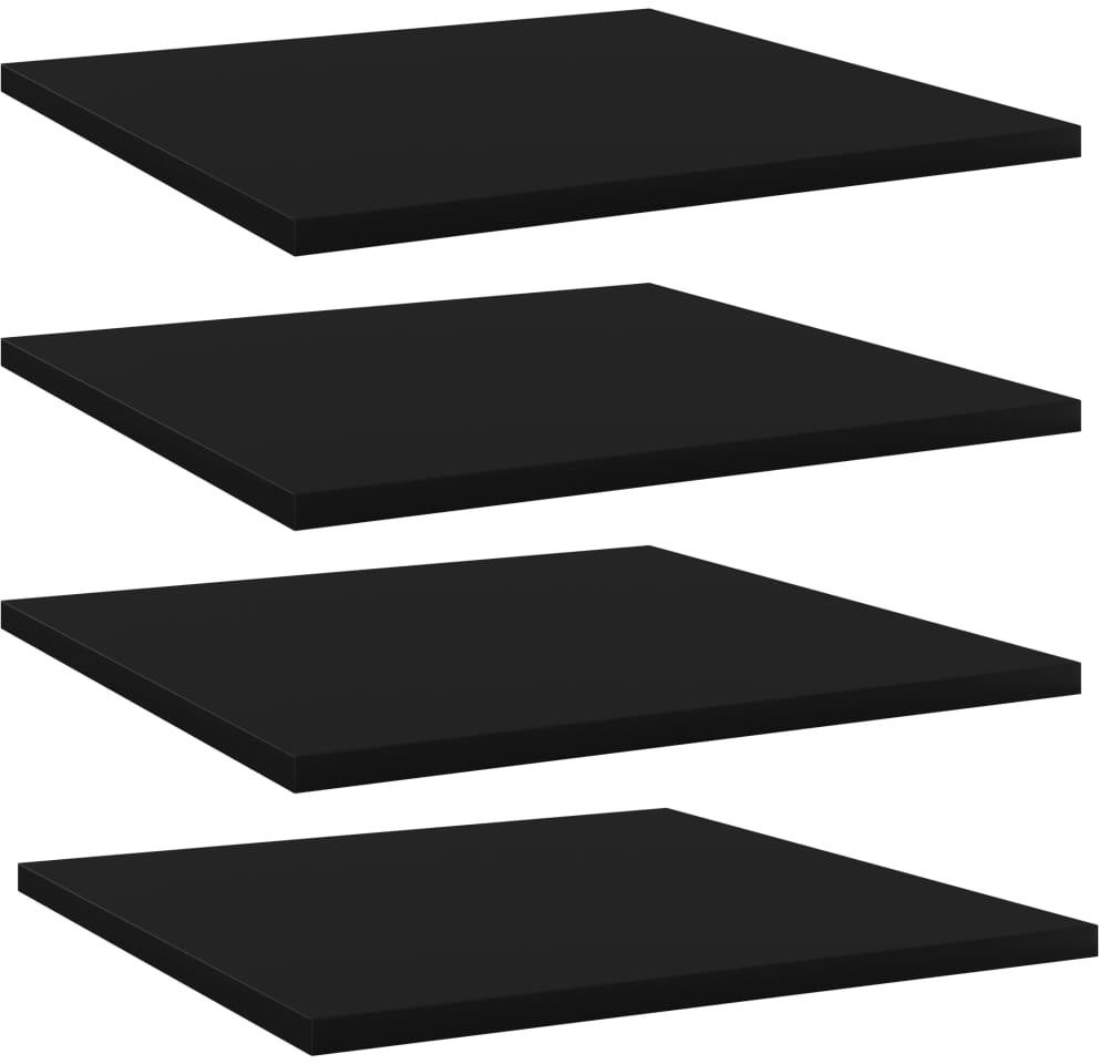 VidaXL Półki na książki, 4 szt., czarne, 40x40x1,5 cm, płyta wiórowa 805172 VidaXL