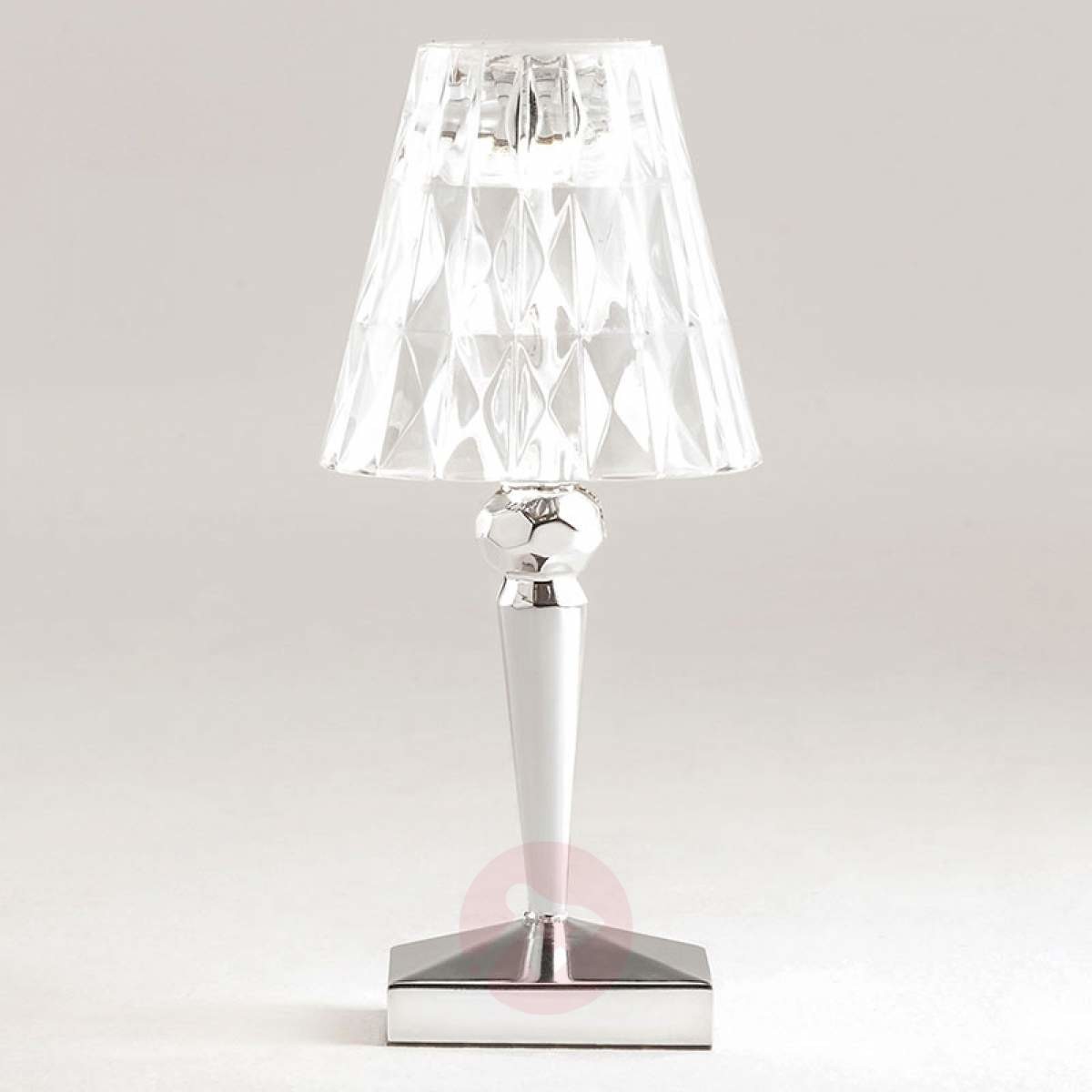 Kartell Dekoracyjna lampa stołowa LED Battery, IP54, chrom