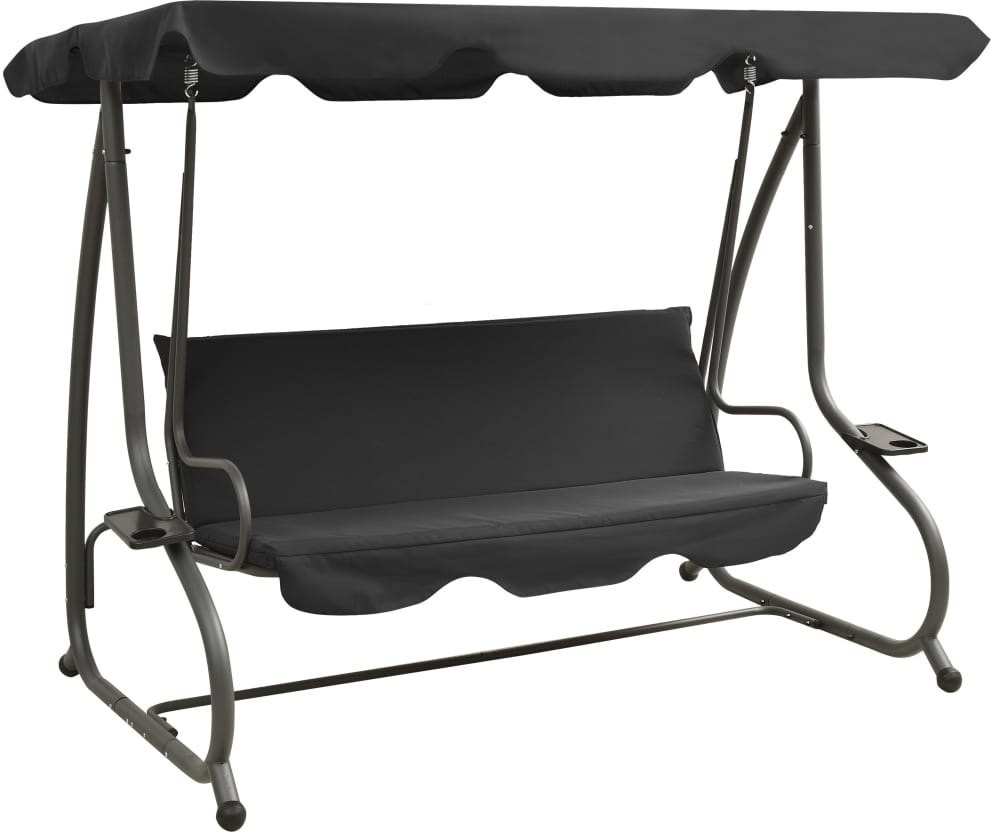 vidaXL Huśtawka ogrodowa z baldachimem antracytowa 313339