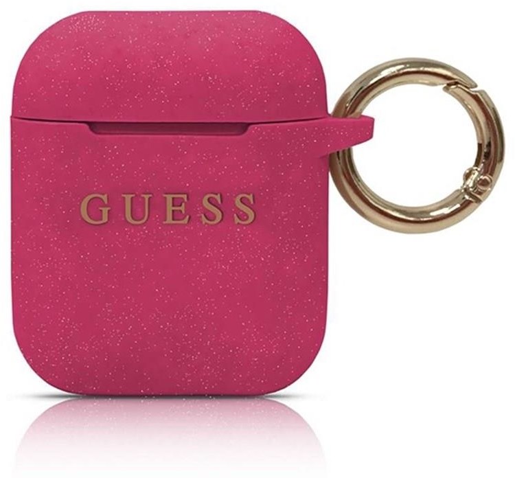 GUESS Guess Silicone Case etui do AirPods (Fuksja) GUACCSILGLFU