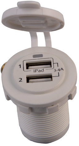 Talamex Talamex USB Socket Double 3.4A White Eyes Flush Frame