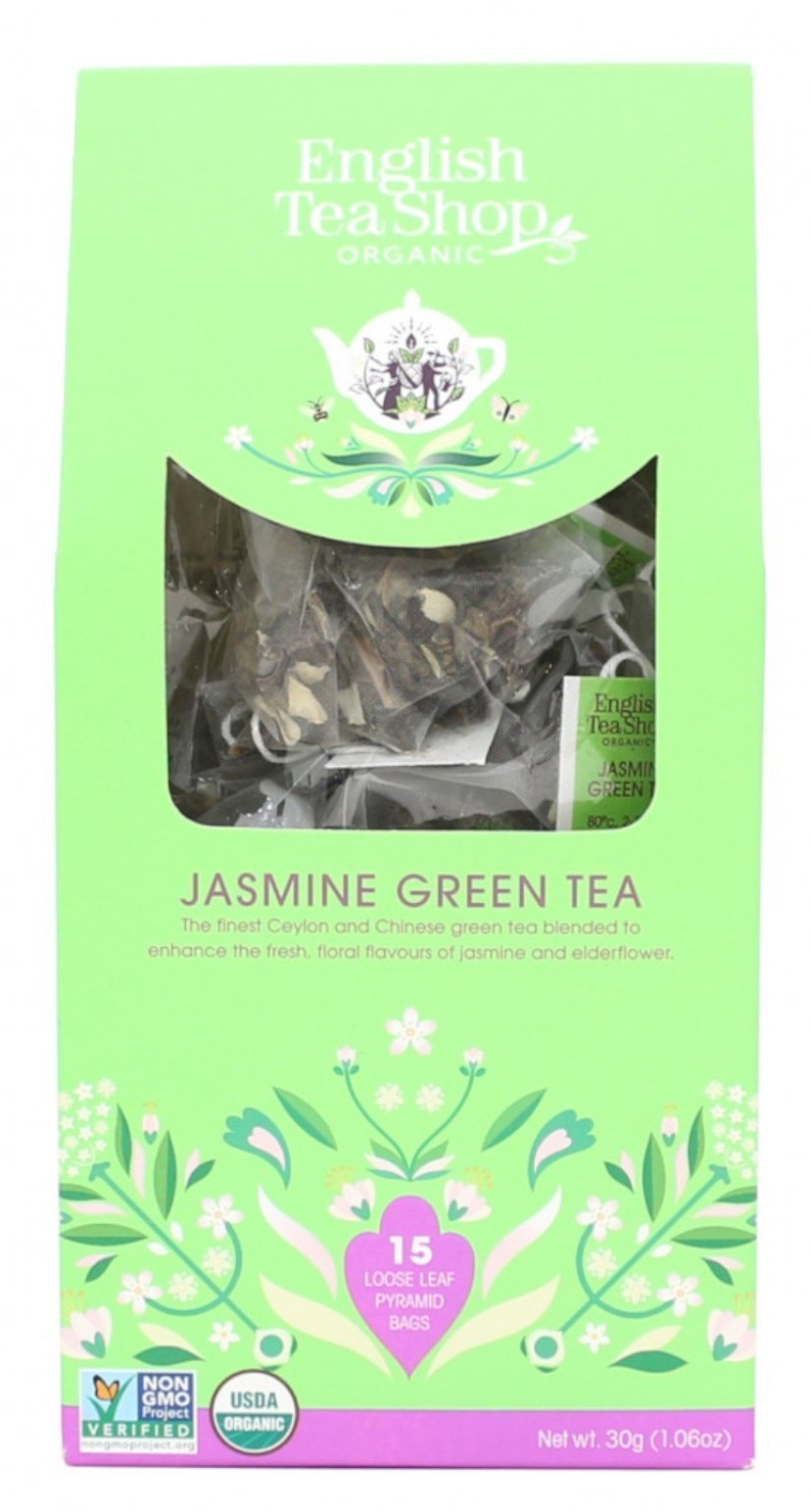 ENGLISH TEA ENGLISH TEA - herbata zielona Jasmine Green Tea  15 Piramidek ETJG15P