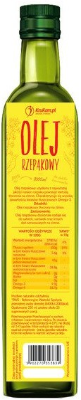 KruKam Olej rzepakowy tłoczony na zimno 1l