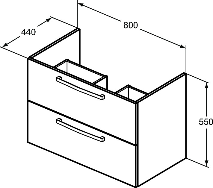 Ideal Standard Tempo Szafka podumywalkowa ścienna 55x80 cm dąb piaskowy E3242OS