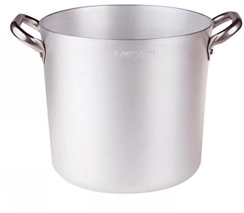 Pentole Agnelli pentole agnelli aluminium profesjonalny 3 MM, na zupę Garnek z dwoma uchwytami, srebrny/czarny, 28 cm ALMA10328