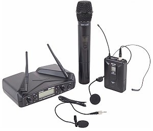 Eikon EIKON WM700DKIT Mikrofon bezprzewodowy UHF PLL - zestaw dwukanałowy nagłowny i do ręki WM700DKIT