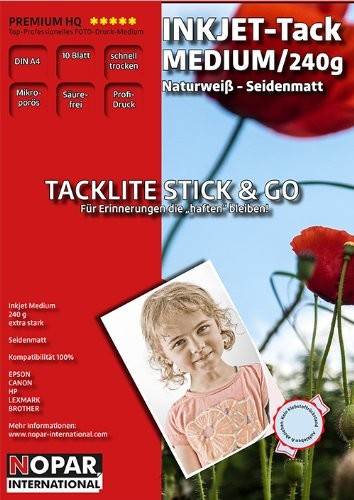 NOPAR Trzymają się tacklite Stick & Go: wspomnienia, które. Lekko błyszczący papier fotograficzny premium  łatwe odklejanie samoprzylepna, i bezproblemowego repozycjonowanie DIN A4 10 Blatt / Sheet A4