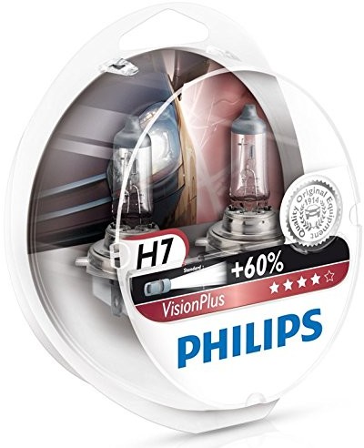 Philips 12972 VPS2 Vision Plus + 60% H7 żarówka do lampy samochodowej 12972 VPS2, podwójny zestaw 12972VPS2