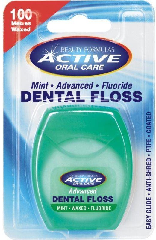 ACTIVE ORAL CARE Dental Floss nić dentystyczna woskowana z fluorem Mint 100 metrów 87110-uniw