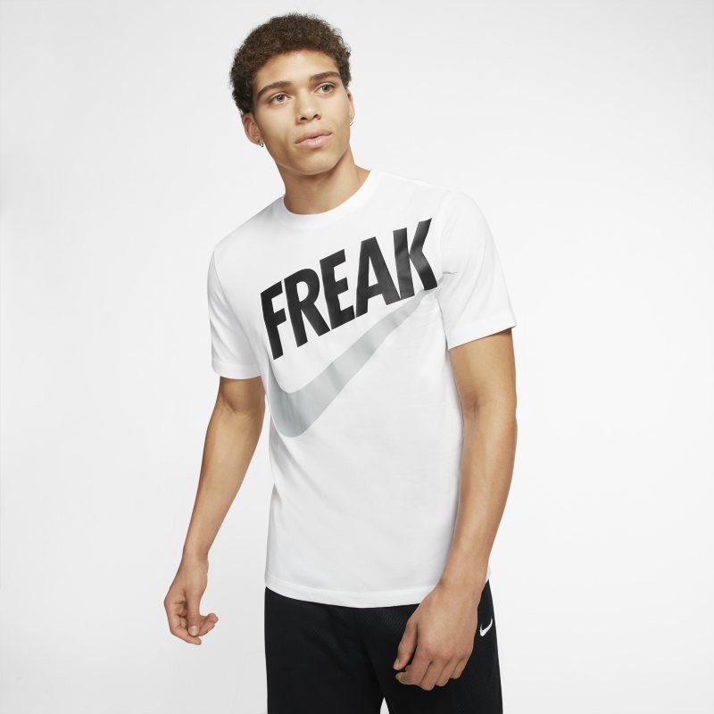Nike Męski T-shirt do koszykówki Dri-FIT Giannis Freak - Biel BV8265-101