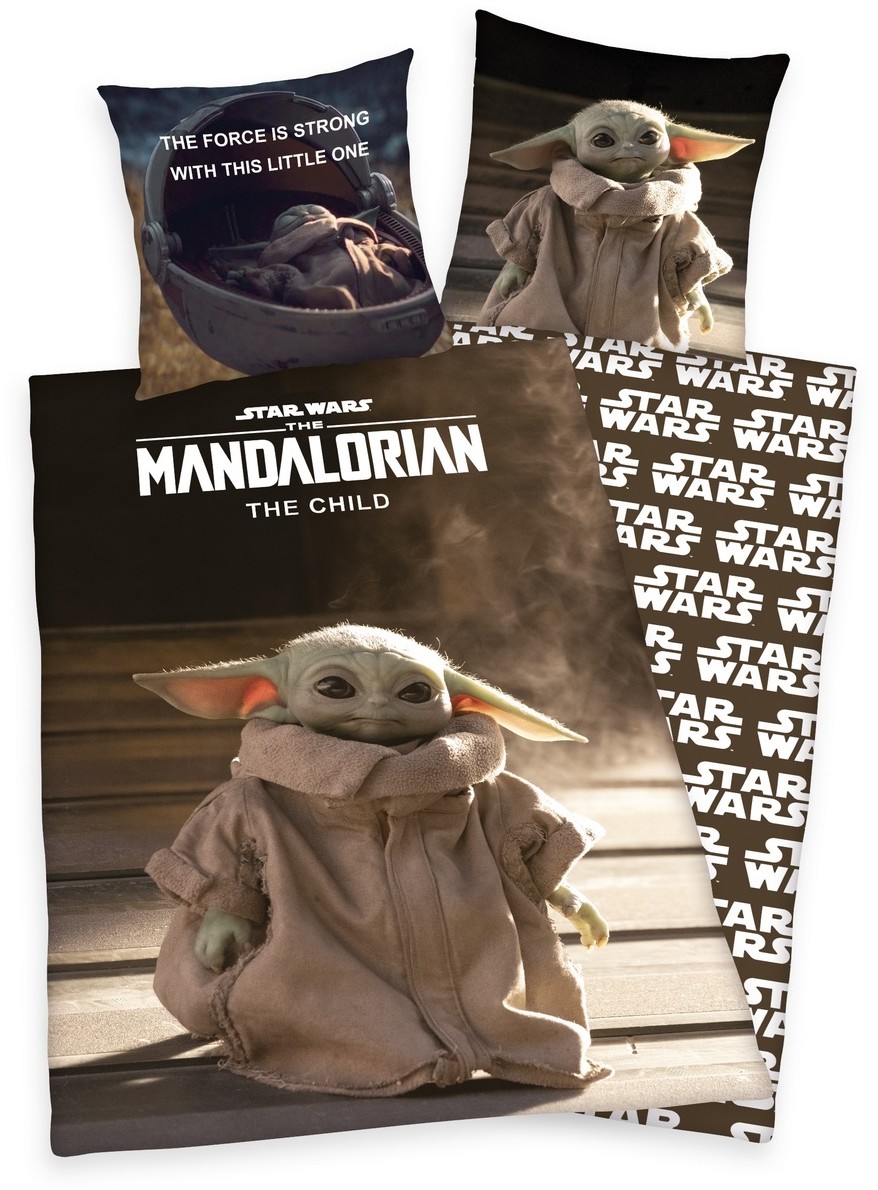 Pościel bawełniana Star Wars Mandalorian The Child, 140 x 200 cm, 70 x 90 cm