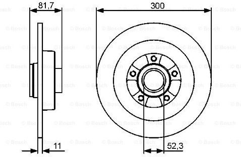 BOSCH Tarcza hamulcowa tylna, 0 986 479 446  0986479446