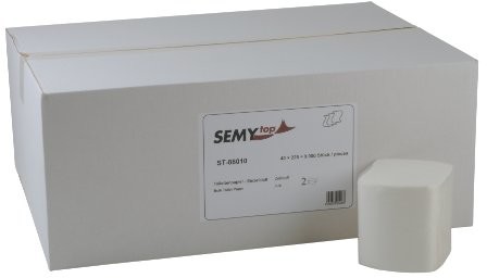 SemyTop semy Top  uchwyt na papier toaletowy, 9000 arkuszy pojedynczych arkuszy, 2-warstwowa Bright White/masa celulozowa bielona 10 x 22 cm, 1er Pack (1 X 1 sztuki) ST-88010