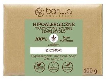 Barwa Hipoalergiczne tradycyjne polskie szare mydło z olejem z konopi 100g 95923-uniw