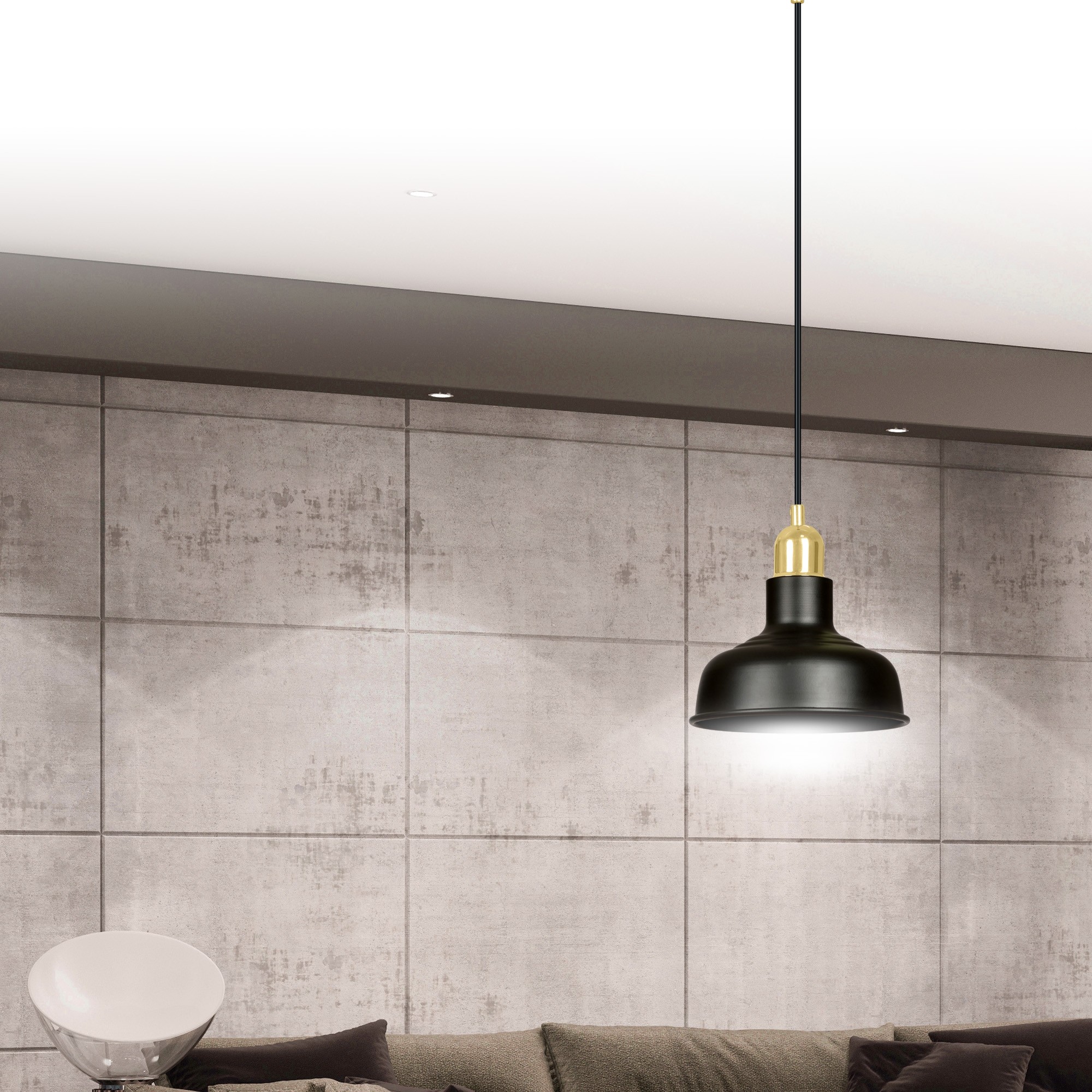 Emibig IBOR 1 BLACK 1042/1 nowoczesna lampa sufitowa czarna złote elementy 1042/1-2