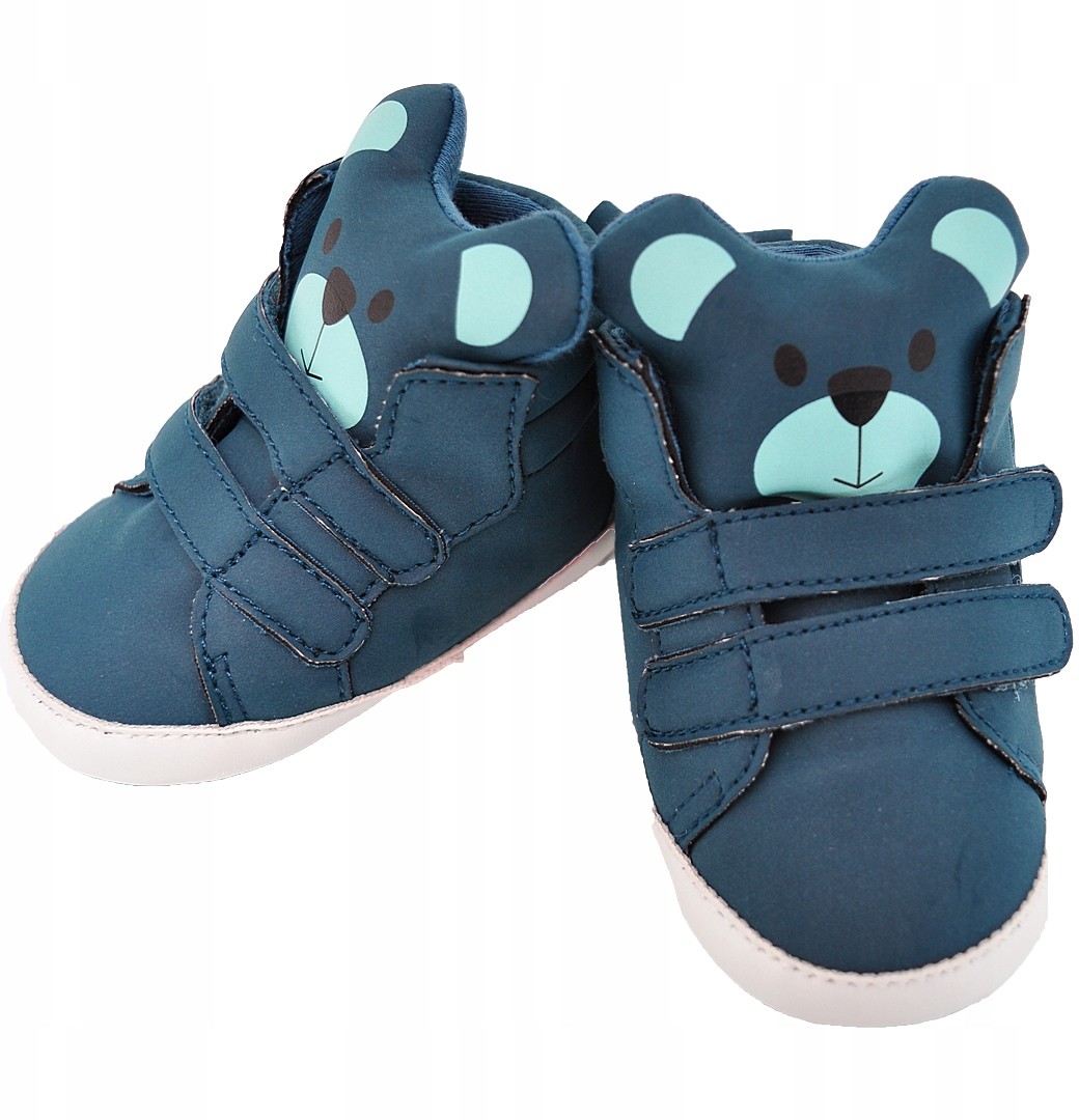 Niebieskie buty Niechodki Misie 0-6M Buciki 56-68