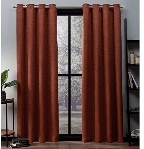 Exclusive Home Curtains Ekskluzywne zasłony Home Curtains z satyny z teksturą Oxford, termiczne, z otworami na górze, do okien, zaciemniające EH8206-06 2-63G