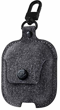 Twelve South Airsnap Twill | Etui ochronne / osłona z klipsem zapobiegającym utracie do AirPods i etui do ładowania bezprzewodowego do AirPods, przydymiony szary 12-1916