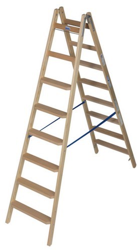 Krause STABILO drabina drewniana dwustronna ze stopniami/szczeblami 2x8 818355 818355