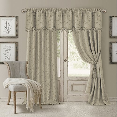 Elrene elrene Home fashions 026865901467 przy tym wybitnie energooszczędny zaciemnienie Rod Pocket zasłona okienna do pomieszczenia, zaciemnienie, regał na Fall żakard materiał tkany uchwyt 26865901559