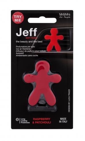 Mr&Mrs Fragrance Fragrance Jeff Soft Touch Raspberry & Patchouli zapach samochodowy 1 szt unisex