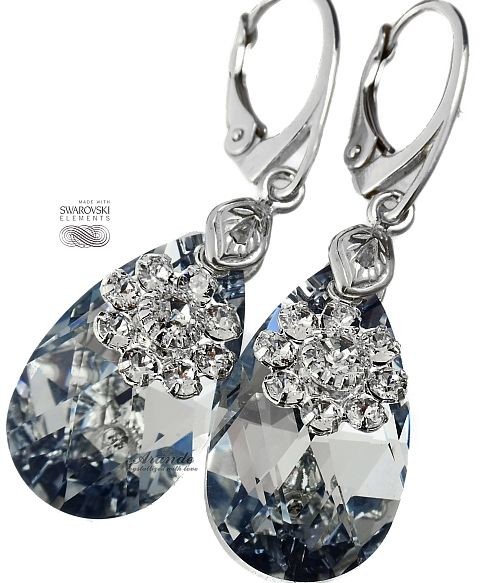 Swarovski srebrne kolczyki COMET FLOWER SREBRO