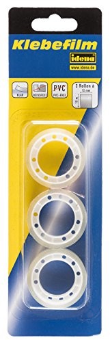 Idena 631051  Tape, 3 sztuki, 12 MM X 10 m, przezroczysty 631051