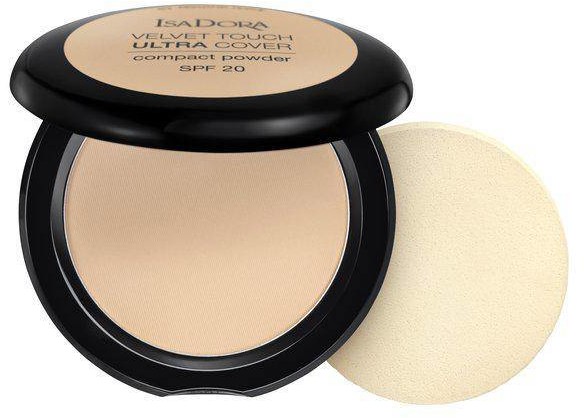 IsaDora Velvet Touch Ultra Cover Compact Powder SPF20 kryjący puder prasowany 61 Neutral Ivory 7.5g 99661-uniw